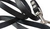 4' Genuine Leather Classic Dog Leash Black 5/8" Wide for Medium and Large Dogs