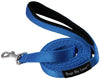 Dogs My Love 6ft Long Neoprene Padded Handle Nylon Leash 4 Sizes Blue