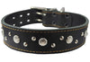 Genuine Leather Studded Dog Collar 2" Wide Black Fit 19"-22" Neck. Retriever, Doberman, Rottweiler
