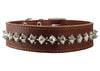Thick Genuine Leather Spiked Studded Dog Collar Brown 18"-22" Neck Retriever, Doberman, Pitbull