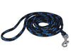 Dogs My Love 6ft Long Braided Rope Dog Leash Blue with Black 6 Sizes