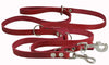 6 Way Euro Multifunctional Leather Dog Leash, Adjustable Lead 49"-94" Long, 3/4" Wide (18 mm)