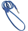 Dogs My Love 4ft Long Round Genuine Rolled Leather Dog Leash Blue