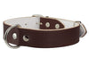 Dogs My Love Genuine Leather Felt Padded Dog Collar Brown