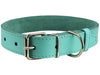 Genuine Leather Dog Collar Cyan 4 Sizes
