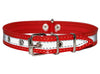 High Quality Genuine Leather Reflective Dog Collar 16" Long 3/4" Wide Red Fits 11"-13" Neck