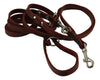 Brown 6 Way Multifunctional Leather Dog Leash, Adjustable Lead 49"-94" Long 3/8" Wide (10 mm) Small