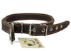 Martingale Genuine Brown Double Ply Leather Dog Collar Choker Medium to Large Fits 17.5"-21" Neck.