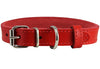Genuine Leather Dog Collar Red 4 Sizes