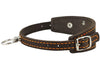 Genuine Leather Two Buckles Dog Collar 9.5"-12.5" Neck for Small Breeds and Puppies Brown