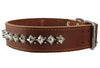 Thick Genuine Leather Spiked Studded Dog Collar Brown 18"-22" Neck Retriever, Doberman, Pitbull