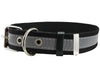 Cotton Web/Leather Reflective Dog Collar 18" Long 3/4" Wide Fits 12"-16" Neck, Poodle, Spaniel