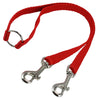 15" Nylon 2-Way Double Dog Leash - Two Dog Coupler Red 3 Sizes