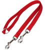 15" Nylon 2-Way Double Dog Leash - Two Dog Coupler Red 3 Sizes