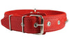 Genuine Leather Braided Studded Dog Collar, Red 1.6" Wide. Fits 19"-24" Neck Size Akita
