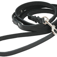 6' Genuine Leather Braided Dog Leash Black 3/8" Wide for Small Breeds