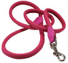 Dogs My Love 4ft Long Round Genuine Rolled Leather Dog Leash Pink