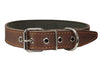 Thick Genuine Leather Dog Collar, Cotton Padded, 1.25" Wide.