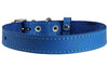 Genuine Leather Dog Collar Blue 4 Sizes