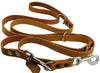 Orange 6 Way Multifunctional Leather Dog Leash, Adjustable Lead 49"-94" Long, 3/4" Wide (18 mm)