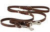 6 Way Multifunctional Leather Dog Leash Braided, Adjustable Lead Brown 42"-84" Long 3/4" Wide(18 mm)