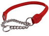 Rolled Genuine Leather Martingale Dog Collar Choker Red 7 Sizes