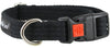 Cotton Web Adjustable Dog Collar with Locking Device 4 Sizes Black