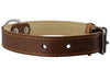 Genuine Thick Leather Collar for Medium Dogs 15"-20" Neck Size, 1" Wide, Brown