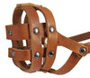 Real Leather Dog Basket Muzzle #0 Tan - Spaniel, Poodle, Schnauzer (Circumf 8.5", Snout Length 2")