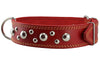 Genuine 1.6" Wide Leather Studded Dog Collar Fits 19"-23" Neck Large Breeds Rottweiler, Pit Bull