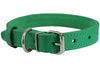 Genuine Leather Dog Collar Green 4 Sizes