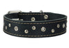 Genuine Leather Dog Collar Studded 1.5" Wide, 16.5"-20" Neck