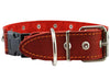 Red Genuine Leather Studded Dog Collar, Soft Suede Padded1.5 Wide. Fits 17"-20" Neck