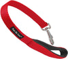 Short Dog Leash Padded Handle Wide Nylon Traffic Lead 22" Long Red
