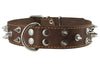 Real Leather Brown Spiked Dog Collar, 1.6" Wide. Fits 19"-23" Neck Large Mastiff, American Bulldog
