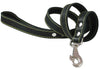 4' Classic Genuine Leather Dog Leash 1" Wide for Largest Breeds Black