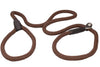 Dogs My Love Nylon Rope Slip Dog Lead Adjustable Collar and Leash 6ft Long Brown