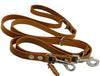 Orange 6 Way Multifunctional Leather Dog Leash, Adjustable Lead 49"-94" Long, 3/4" Wide (18 mm)