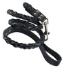 Round Fully Braided Genuine Leather Dog Leash, 4 Ft x 5/8" (15mm), Medium Breeds
