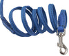 Dogs My Love 4ft Long Round Genuine Rolled Leather Dog Leash Blue