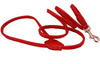Dogs My Love 4ft Long Round Genuine Rolled Leather Dog Leash Red