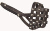Genuine Leather Dog Basket Muzzle #108 Brown - Bulldog, Boxer (Circumference 13", Snout Length 2.5")