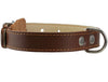 Genuine Thick Leather Collar for Medium Dogs 15"-20" Neck Size, 1" Wide, Brown