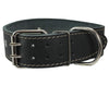 Black Genuine Leather Studded Dog Collar, 1.75" Wide. Fits 18.5"-22" Neck. For Large Breeds
