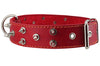 Dogs My Love Real Leather Red Spiked Dog Collar Spikes, 1.6" Wide. Fits 19"-23" Neck, Large Breeds