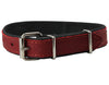 Genuine Red Leather Metal Bone Studs Soft Black Leather Padded Dog Collar 3/4" Wide. 10"-14" Neck
