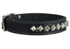 Genuine Leather Spiked Studded Dog Collar 1.5" Wide Black Sized to Fit 18"-22" Neck Boxer, Pit Bull