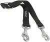 10" Long Nylon 2-Way Double Dog Leash - Two Dog Coupler Black 4 Sizes