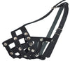 Secure Real Leather Mesh Basket Dog Muzzle - Spaniel, Poodle, Schnauzer (Circumf 9", Snout 2.7")