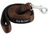 Dogs My Love 4ft Long Neoprene Padded Handle Nylon Leash 4 Sizes Brown